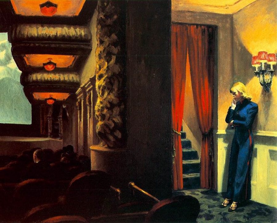 Photo de la peinture New York Movie par Edward Hopper, 1939.