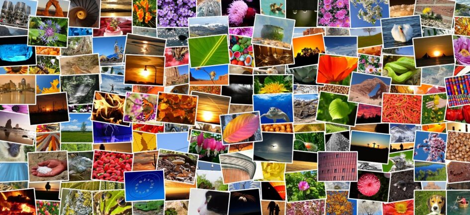 Une mosaïque de photos numériques pour un album numérique.