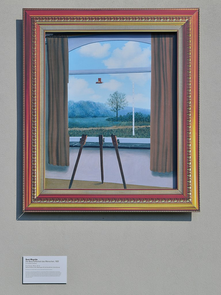 Photo du tableau "La nature de l'homme" de René Magritte, 1933.