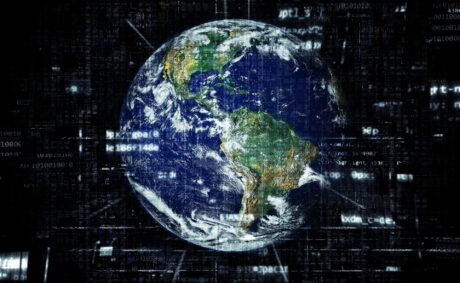 The Earth and the Digital World (photo by TheDigitalArtist, Pixabay).